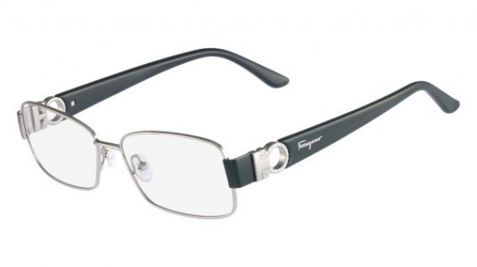 Ferragamo SF2124R Eyeglasses, 035 SHINY GUNMETAL