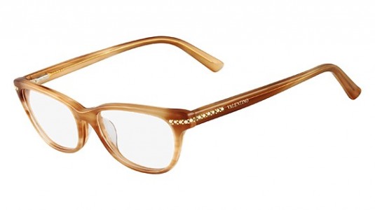 Valentino V2646R Eyeglasses, (772) STRIPED HONEY