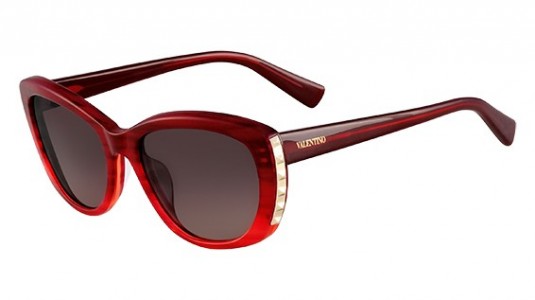 Valentino V649S Sunglasses, (618) STRIPED RED