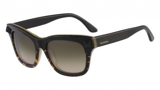 Valentino V670S Sunglasses, (013) BLACK HAVANA/HONEY