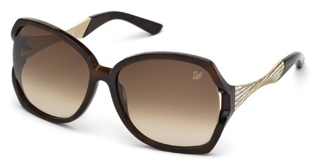 Swarovski DJULIA Sunglasses, 52F - Dark Havana / Gradient Brown