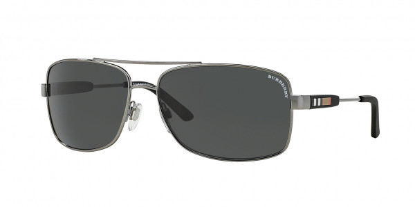 Burberry BE3074 Sunglasses, 100387 GUNMETAL GREY (GREY)