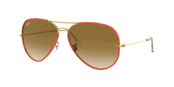 Ray-Ban RB3025JM AVIATOR FULL COLOR Sunglasses, 919651 AVIATOR FULL COLOR RED ON LEGE (RED)