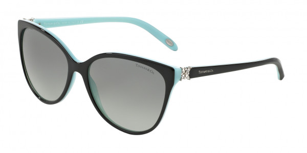 Tiffany & Co. TF4089B Sunglasses, 80553C BLACK ON TIFFANY BLUE GREY GRA (BLACK)