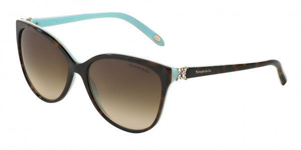Tiffany & Co. TF4089B Sunglasses, 81343B HAVANA ON TIFFANY BLUE BROWN G (BROWN)