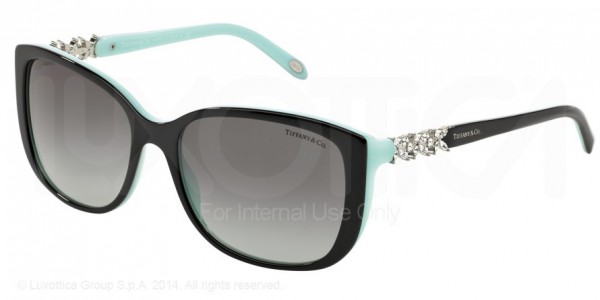 Tiffany & Co. TF4090B Sunglasses, 80553C BLACK/BLUE (BLACK)