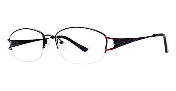 Genevieve Glenda Eyeglasses, Matte Black/Burgundy