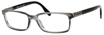 HUGO BOSS Black Boss 0604 Eyeglasses, 02DB(00) Gray Black Striped