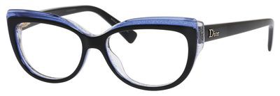Christian Dior Dior 3282 Eyeglasses, 0E1X(00) Black Blue Glitter Gold