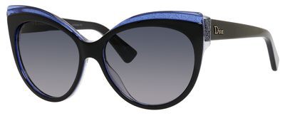 Christian Dior Dior Glisten 1/S Sunglasses, 0E1X(HD) Black Blue Glitter Crystal