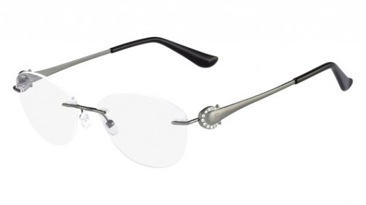 Ferragamo SF2128R Eyeglasses, (015) SHINY DARK GUNMETAL