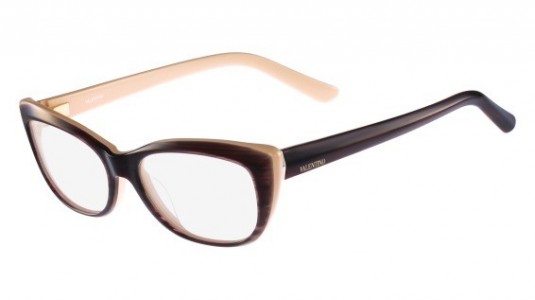 Valentino V2661 Eyeglasses, (205) STRIPED BROWN-NUDE
