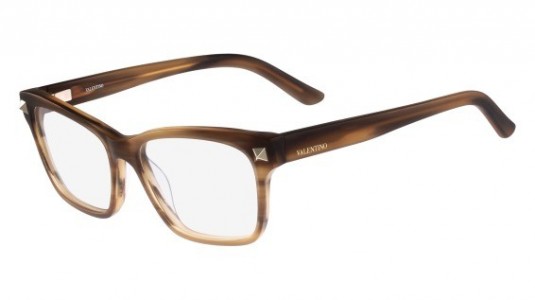 Valentino V2667 Eyeglasses, (208) STRIPED DARK BROWN-MAT