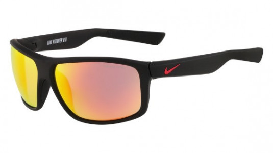 Nike NIKE PREMIER 8.0 R EV0794 Sunglasses, (065) MATTE BLACK/GYM RED WITH GREY W/ML RED FLASH  LENS