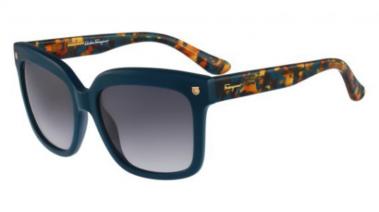 Ferragamo SF676S Sunglasses, 416 PETROL BLUE