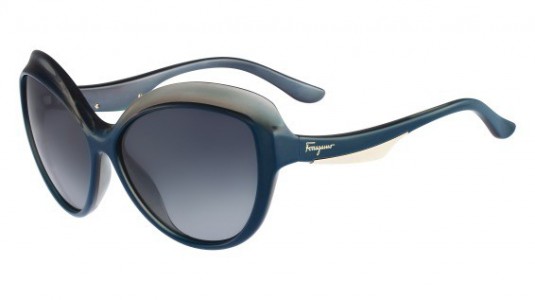 Ferragamo SF705S Sunglasses, 414 BLUE GRADIENT