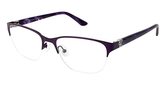 Ann Taylor AT200 Eyeglasses, C02 Shiny Purple / Purple Pattern