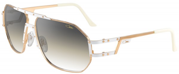 Cazal Cazal 9054 Sunglasses, 002-White-Gold/Brown Gradient Lenses