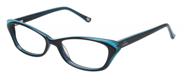 Lulu Guinness L876 Eyeglasses, Black/Teal (BLK)