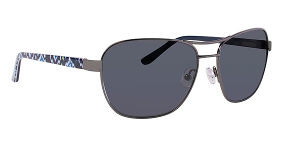 Vera Bradley Tatum Sunglasses, IBE Ink Blue (Solid Smoke Polarized)