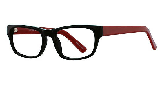Smilen Eyewear 202 Eyeglasses, Black/Red
