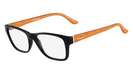 Ferragamo SF2687 Eyeglasses, 012 BLACK/BURNT WOOD