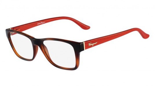 Ferragamo SF2687 Eyeglasses, 207 HAVANA/RED WOOD