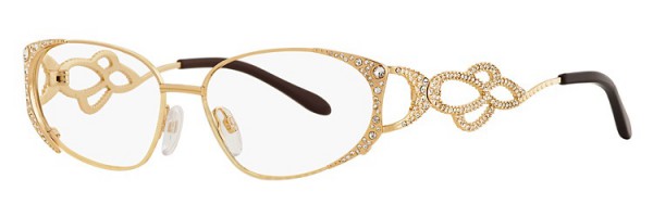 Caviar Caviar 5602 Eyeglasses, (16) Brown/Gold w/Clear Crystal Stones