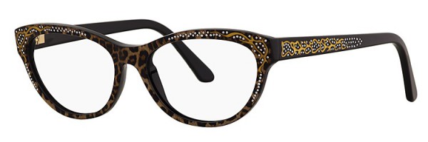 Caviar Caviar 3009 Eyeglasses, 31 Leopard/Black w/Clear Crystal Stones w/Gold Accents