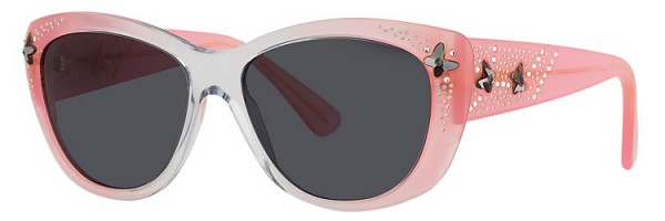 Caviar Caviar 1830 Sunglasses,  57 Pink w/Clear/Silver Night Crystal Stones w/Grey Lens