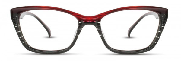 Cinzia Designs CIN-5030 Eyeglasses, 1 - Cherry / Charcoal Stripe