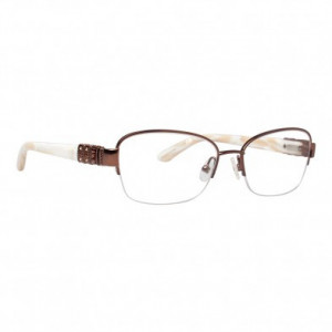 Badgley Mischka Emeline Eyeglasses, Toffee/Ivory/Horn