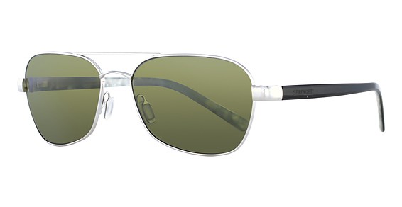 Serengeti Eyewear Volterra Sunglasses, Shiny Silver/Black Ivory (Polarized 555Nm)