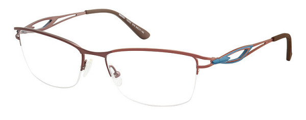 Seiko Titanium T6502 Eyeglasses, 57A Brown / Turquoise