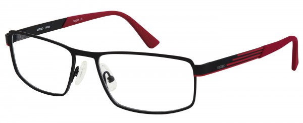 Seiko Titanium T6008 Eyeglasses, 94A Semi Matte Black / Red