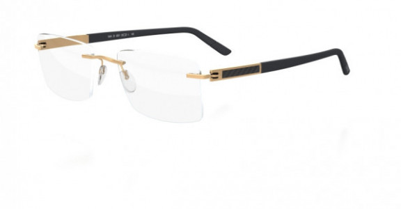 Silhouette Carbon Intarsia 5405 Eyeglasses, 6051 Gold