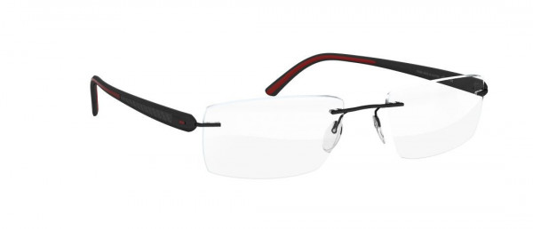 Silhouette Carbon T1 5373 Eyeglasses, 6054 Black Red