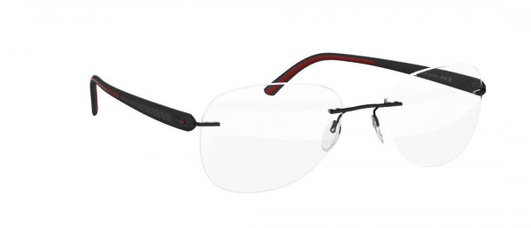 Silhouette Carbon T1 5418 Eyeglasses, 6054 Black Red