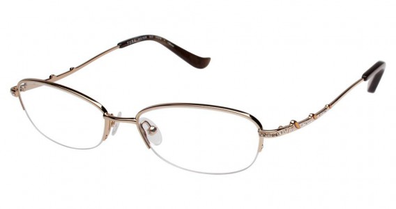Tura R206 Eyeglasses, Gold with Amber rain (GLD)