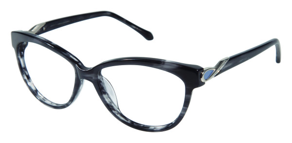 Tura R308 Eyeglasses, Black/Silver (BLK)