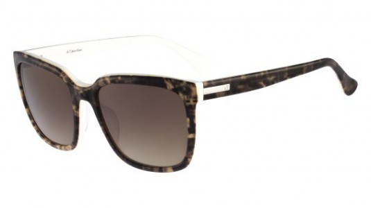 Calvin Klein CK4253S Sunglasses, 260 HAVANA/WHITE