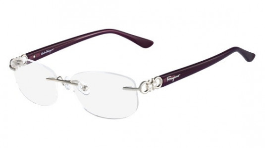 Ferragamo SF2140R Eyeglasses, (045) SHINY SILVER