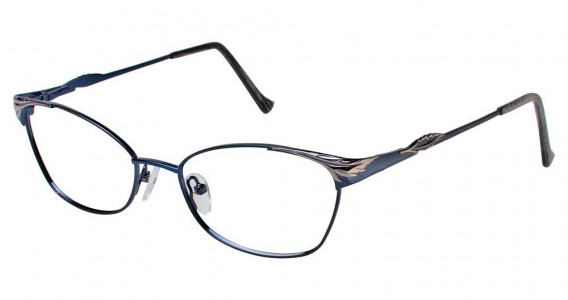 Tura R614 Eyeglasses, Navy/Silver (NAV)
