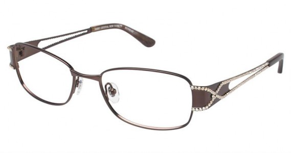 Jimmy Crystal Runway Eyeglasses, Brown