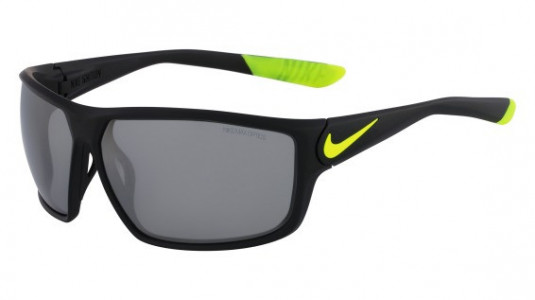 Nike NIKE IGNITION EV0865 Sunglasses, (007) MATTE BLACK/VOLT WITH GREY W/SILVER FLASH  LENS