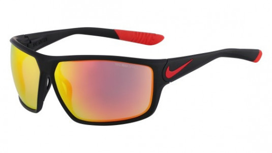 Nike NIKE IGNITION R EV0867 Sunglasses, (006) MATTE BLACK/CHALLENGE RED WITH GREY W/ML RED FLASH  LENS