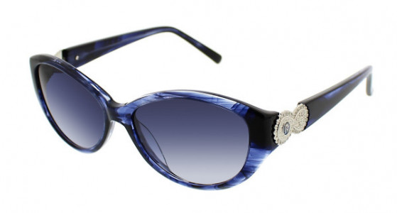 Jessica McClintock JMC 569 Sunglasses, Blue Horn