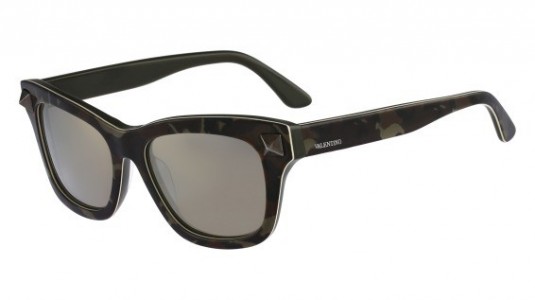 Valentino V656SC Sunglasses, (301) BRUSH WOOD/MIRROR