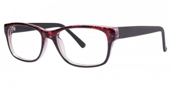 Modern Optical FLORAL Eyeglasses, Burgundy/Black