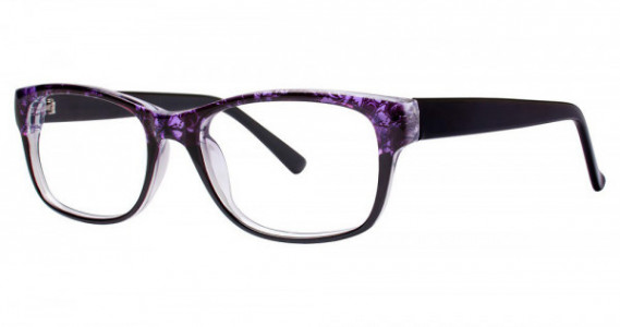 Modern Optical FLORAL Eyeglasses, Purple/Black